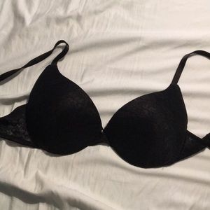 Black lace push up bra